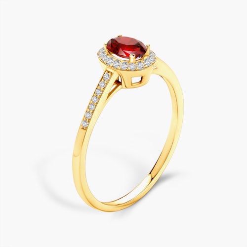 Pierścionek Red Passion: złoty, rubin